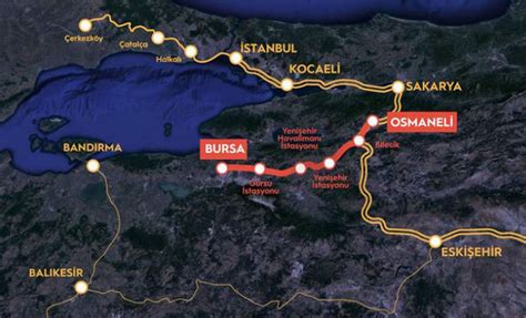 bursa yenişehir hızlı tren güzergahı haritası